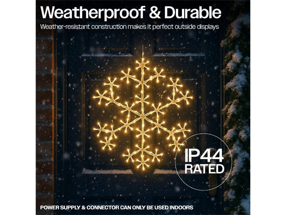 Xmas Haus Christmas Holiday Snowflake - 49CM 180 Warm White LED - 8 Light Functions_Outdoor Christmas Decorations