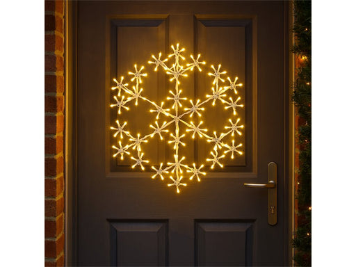 Xmas Haus Christmas Holiday Snowflake - 49CM 180 Warm White LED - 8 Light Functions_Outdoor Christmas Decorations