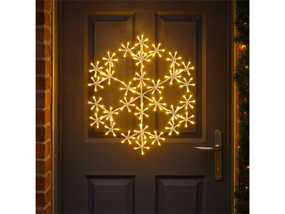 Xmas Haus Christmas Holiday Snowflake - 49CM 180 Warm White LED - 8 Light Functions_Outdoor Christmas Decorations