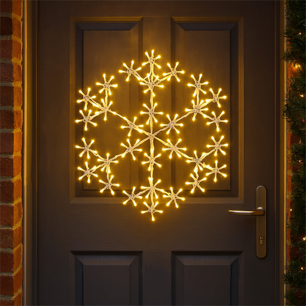 Xmas Haus Christmas Holiday Snowflake – 49cm with 180 Warm White LEDs, 8 Light Functions for Festive Decoration_Outdoor Christmas Decorations