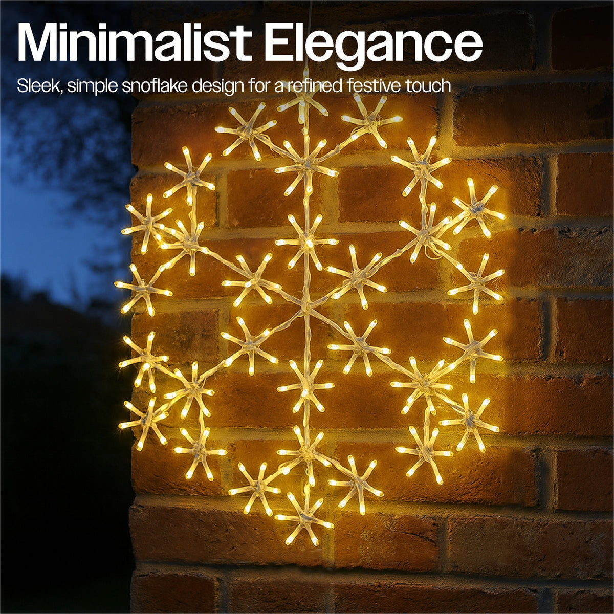 Xmas Haus Christmas Holiday Snowflake – 49cm with 180 Warm White LEDs, 8 Light Functions for Festive Decoration_Outdoor Christmas Decorations