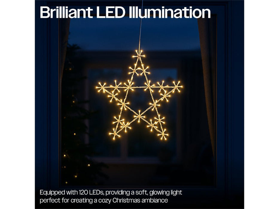 Xmas Haus Christmas Holiday Star - 50CM 120 Warm White LED - 8 Light Functions_Outdoor Christmas Decorations