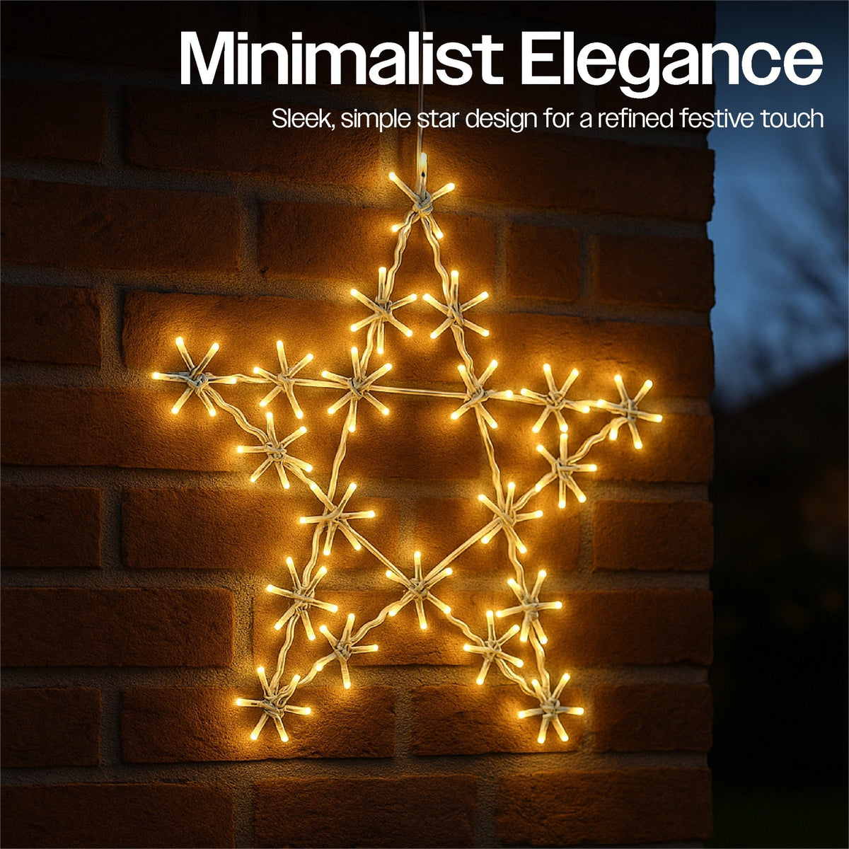 Xmas Haus Christmas Holiday Star – 50cm with 120 Warm White LEDs, 8 Light Functions for Festive Decoration_Outdoor Christmas Decorations