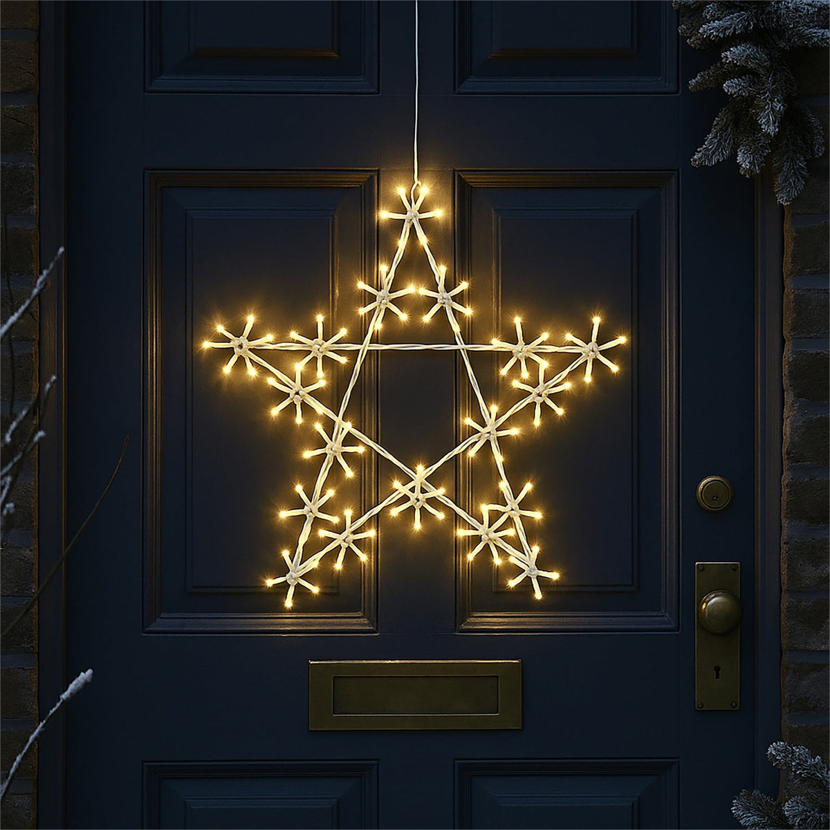 Xmas Haus Christmas Holiday Star – 50cm with 120 Warm White LEDs, 8 Light Functions for Festive Decoration_Outdoor Christmas Decorations