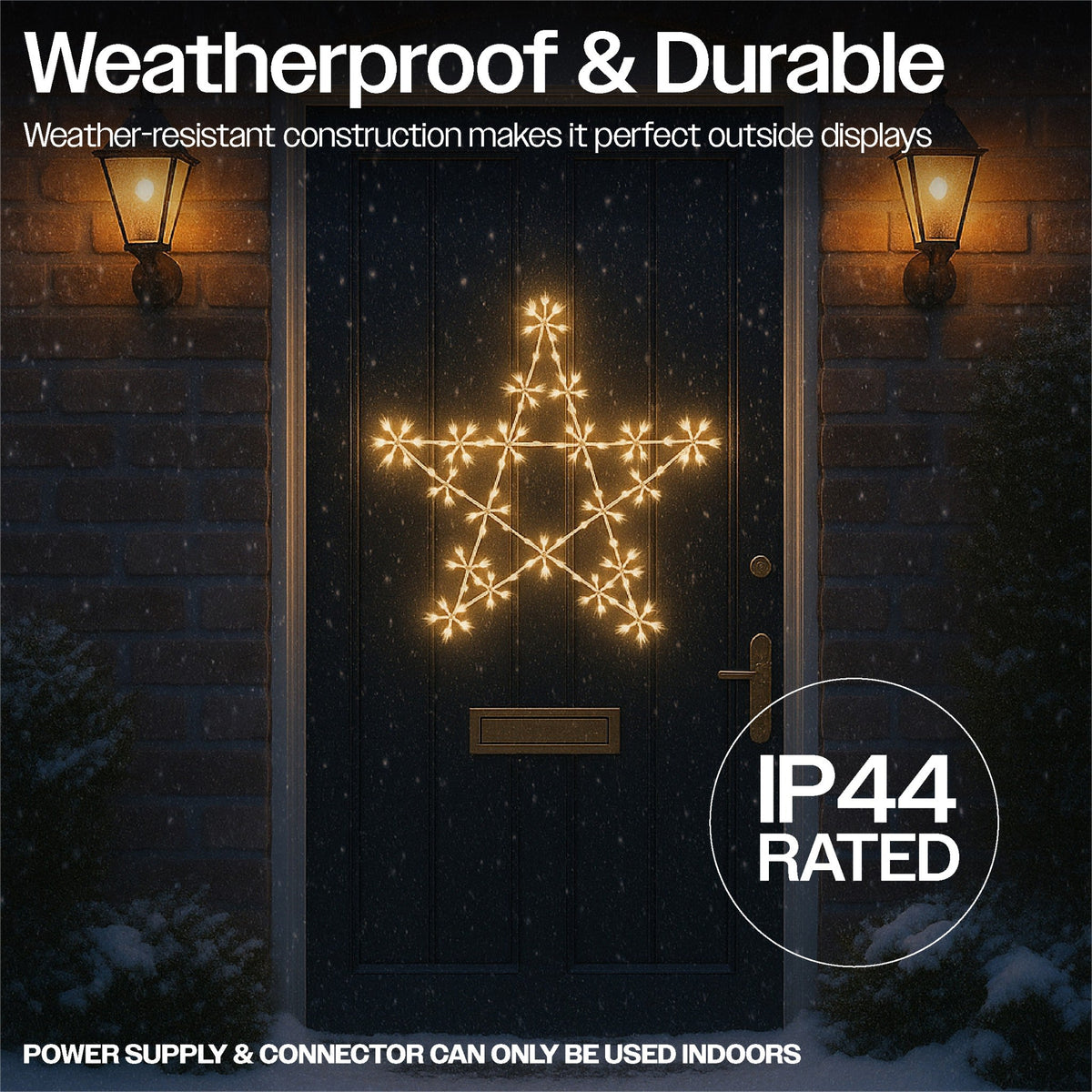 Xmas Haus Christmas Holiday Star – 50cm with 120 Warm White LEDs, 8 Light Functions for Festive Decoration_Outdoor Christmas Decorations