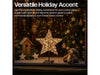 Xmas Haus Christmas Black Metal Star with Stand - Warm White LED - Available in 2 Sizes_Outdoor Christmas Decorations
