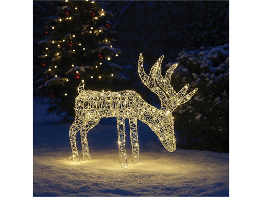 Xmas Haus Christmas Festive Silver Reindeer - 43CM High - 200 Warm White Micro LEDS_Christmas Figure