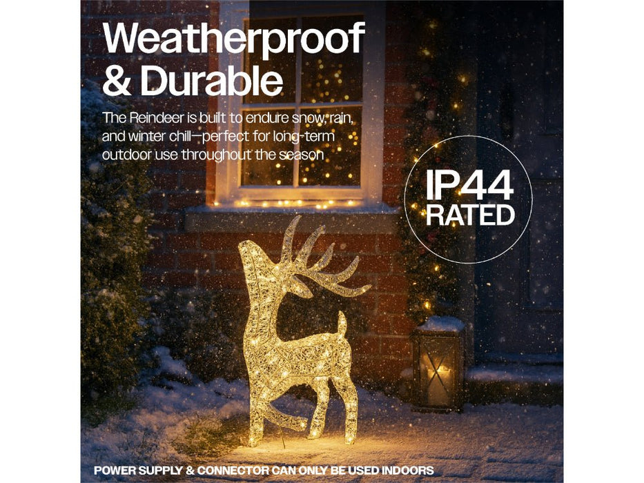 Xmas Haus Christmas Festive Silver Deer - 60CM High - 200 Warm White LED_Christmas Figure