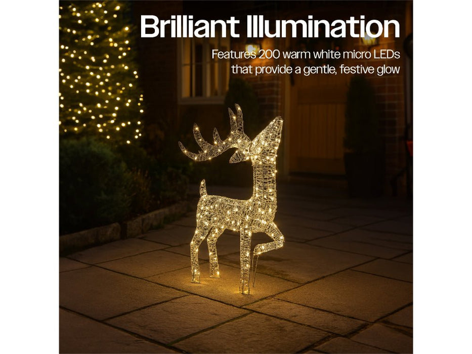 Xmas Haus Christmas Festive Silver Deer - 60CM High - 200 Warm White LED_Christmas Figure