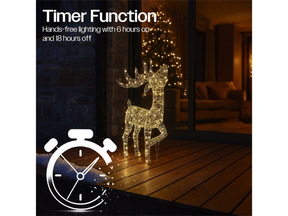 Xmas Haus Christmas Festive Silver Deer - 60CM High - 200 Warm White LED_Christmas Figure