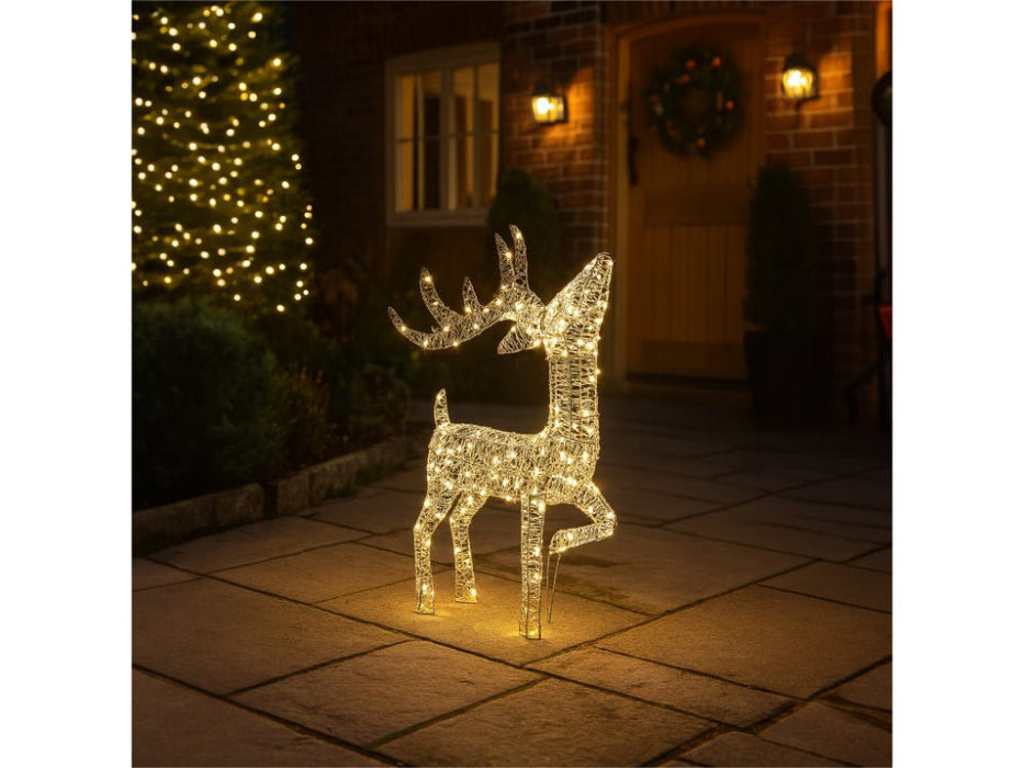 Xmas Haus Christmas Festive Silver Deer - 60CM High - 200 Warm White LED_Christmas Figure