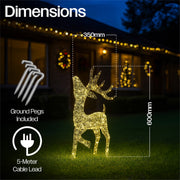 Xmas Haus Christmas Festive Silver Deer – 60cm High with 200 Warm White LEDs, Festive Decoration_Christmas Figure