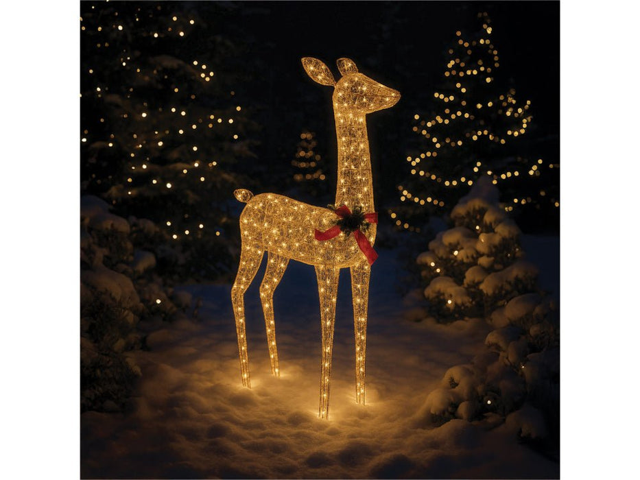 Xmas Haus Christmas Festive Gold Rattan Deer - 108CM High - 350 Warm White LEDS_Christmas Figure