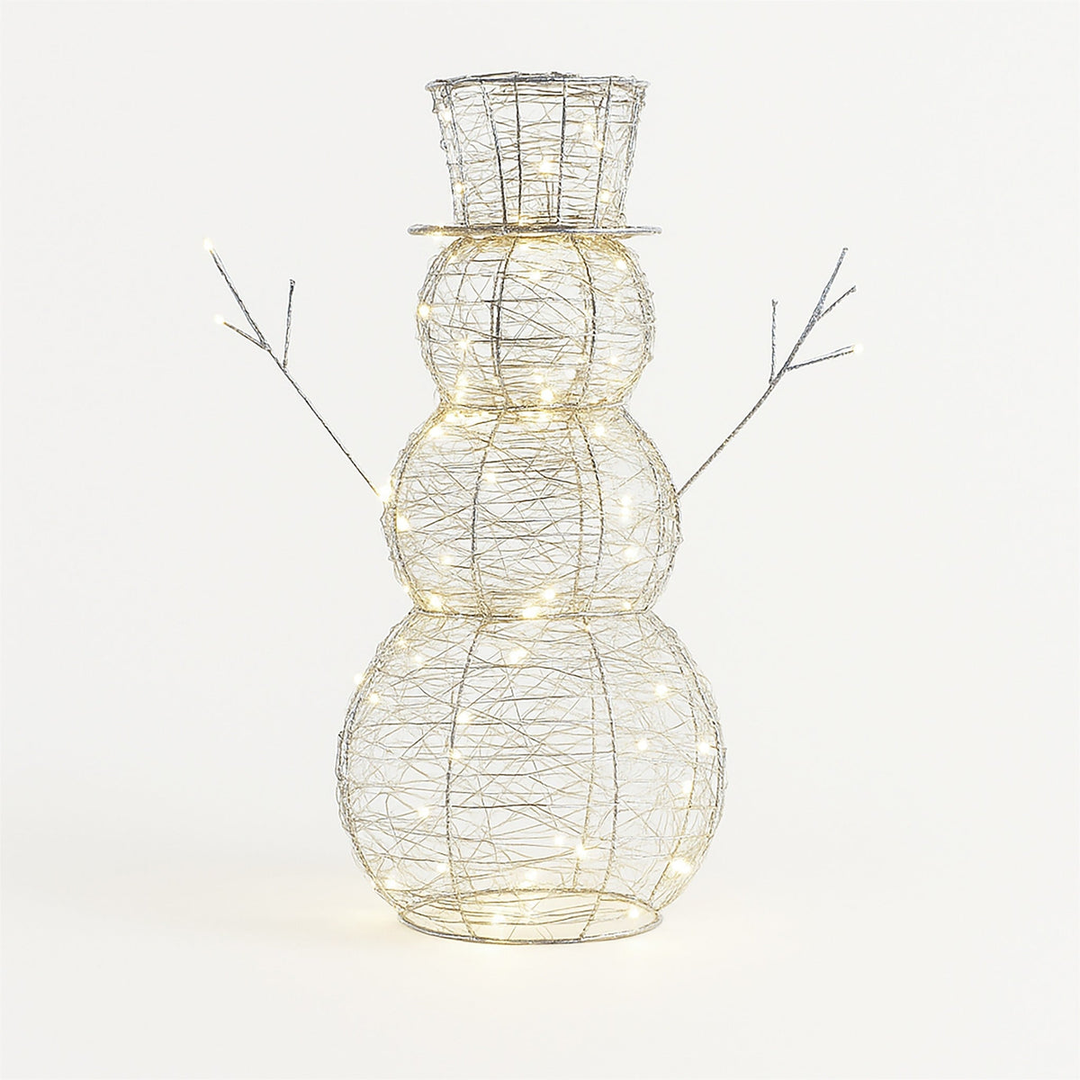60CM Silver Snowman Christmas Decoration – 330 Warm White LED Lights | Xmas Haus Festive Display_Christmas Figure
