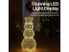 Xmas Haus Christmas Festive Silver Snowman - 60CM High - 330 Warm White Micro LEDS_Christmas Figure