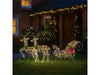 Xmas Haus Christmas Festive 2D Deer & Sledge Decoration Set - 150 Warm White LEDS_Christmas Figure