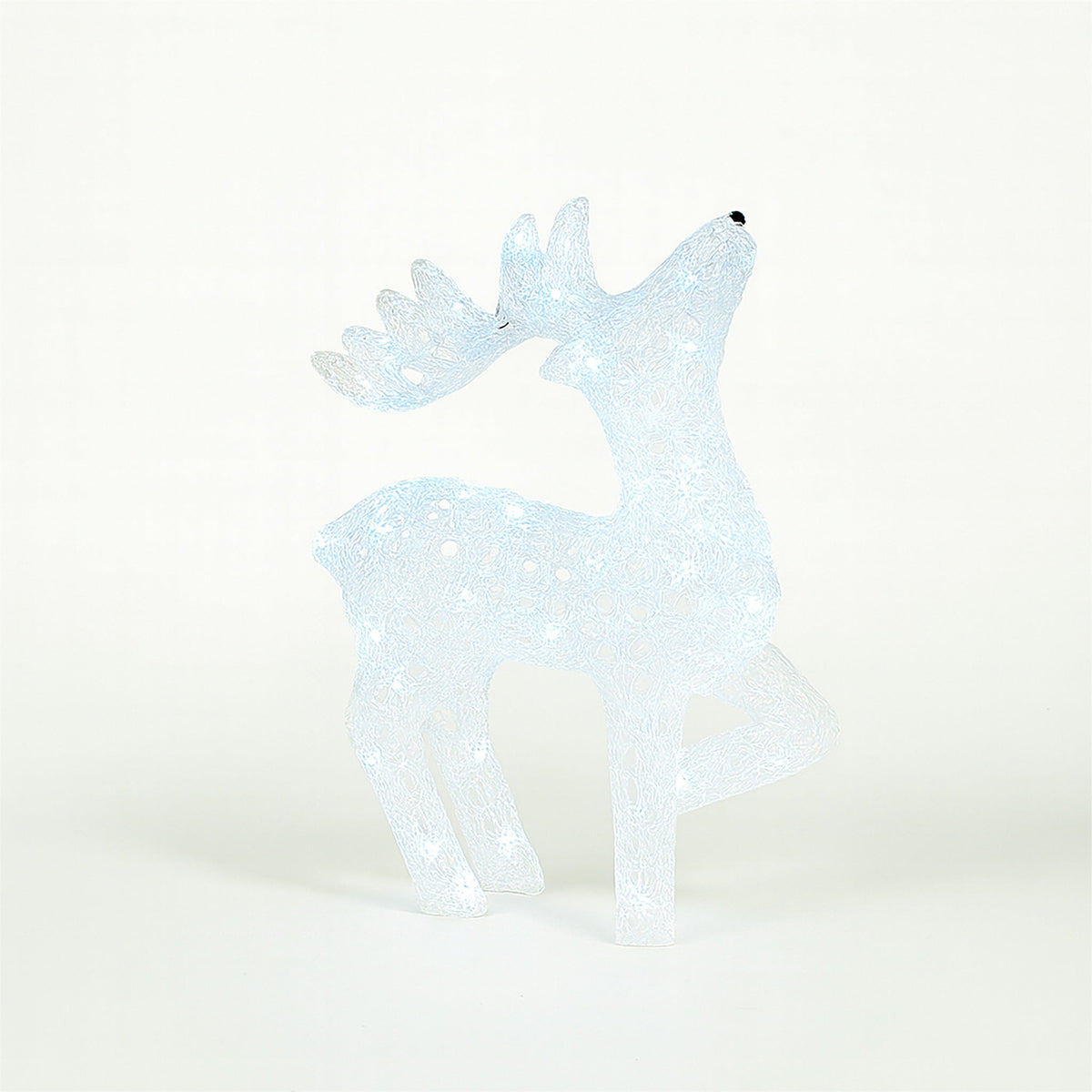 Xmas Haus Christmas Head-Up Deer Silver Acrylic Decoration – 54cm High with 80 Bright White LEDs Festive Decoration_Christmas Figure