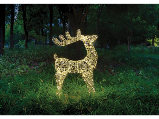 Xmas Haus Christmas Silver Deer - 78cm High - Metal Frame - 450 Warm White Micro LEDS_Christmas Figure
