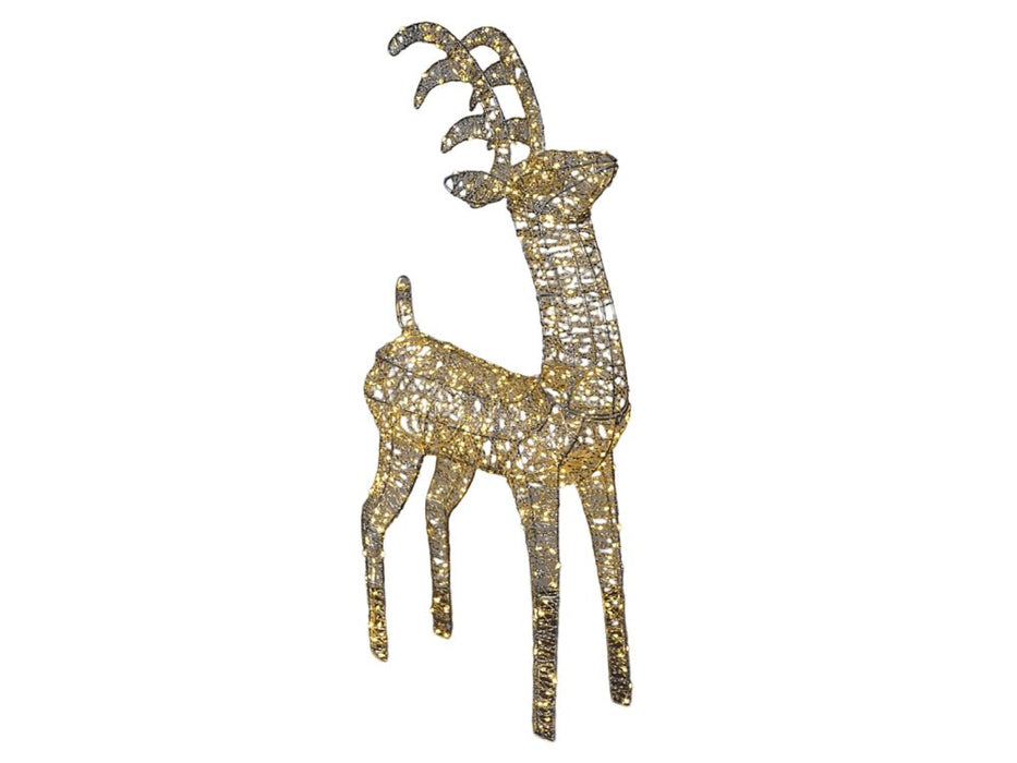 Xmas Haus Christmas Silver Deer - 78cm High - Metal Frame - 450 Warm White Micro LEDS_Christmas Figure
