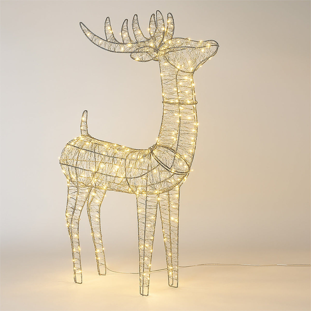 Xmas Haus Christmas Silver Deer – 78cm High, Metal Frame with 450 Warm White Micro LEDs, Festive Decoration_Christmas Figure