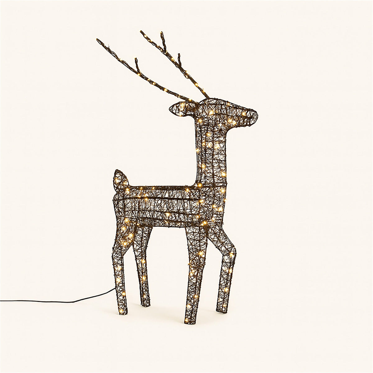 Xmas Haus Christmas Black Deer – 61cm High, Metal Frame with 200 Warm White Micro LEDs, Festive Decoration_Christmas Figure