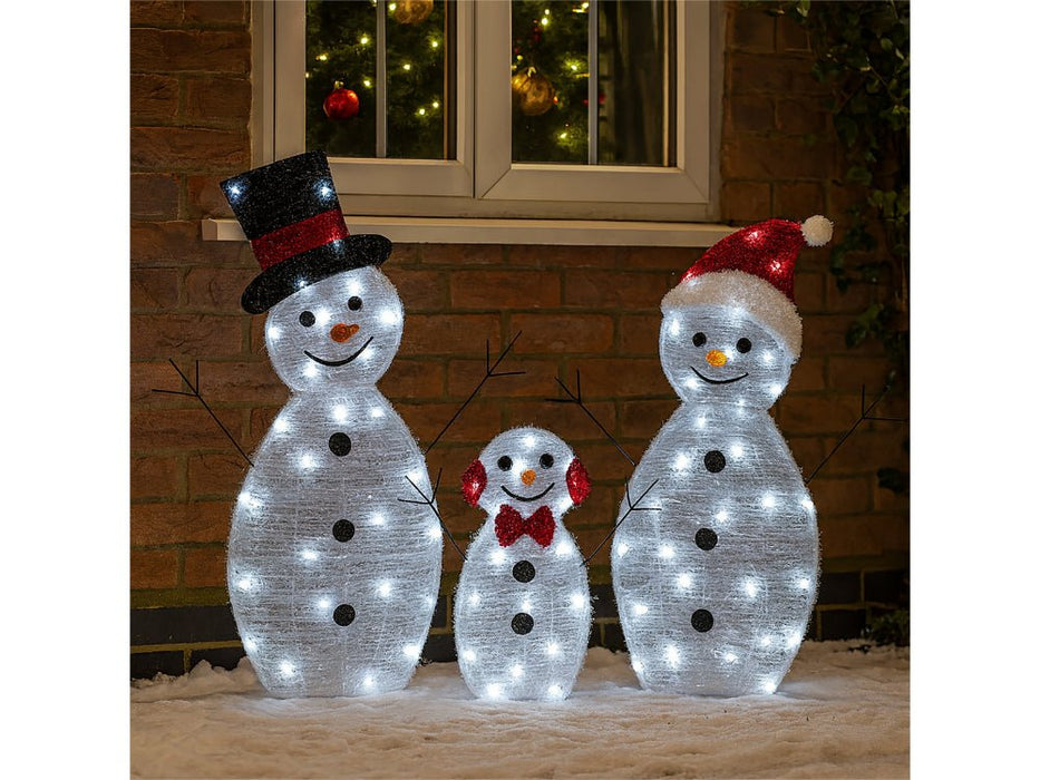 Xmas Haus Christmas Set of 3 Snowmen - total 80 LEDS_Christmas Figure