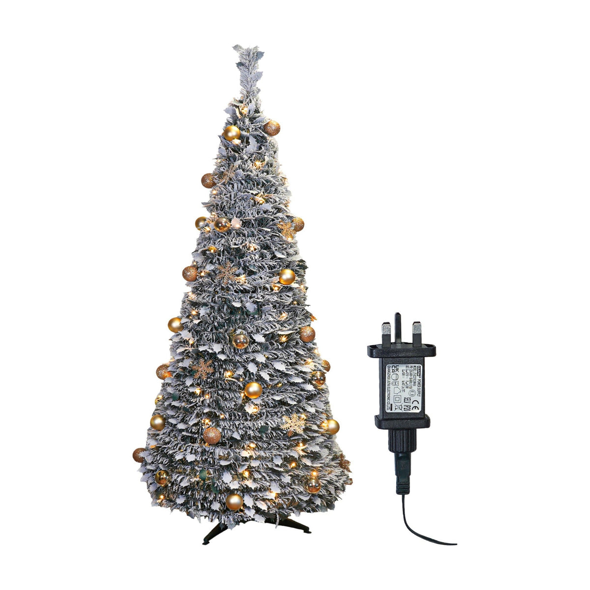 Xmas Haus Winter Pop-Up Gold Décor Christmas Tree – 200 Warm White LEDs – Effortless Setup_Artificial Christmas Trees