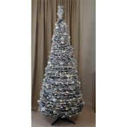 Winter Pop-Up Silver Décor Christmas Tree – Pre-Lit with 200 Warm White LEDs_Artificial Christmas Trees