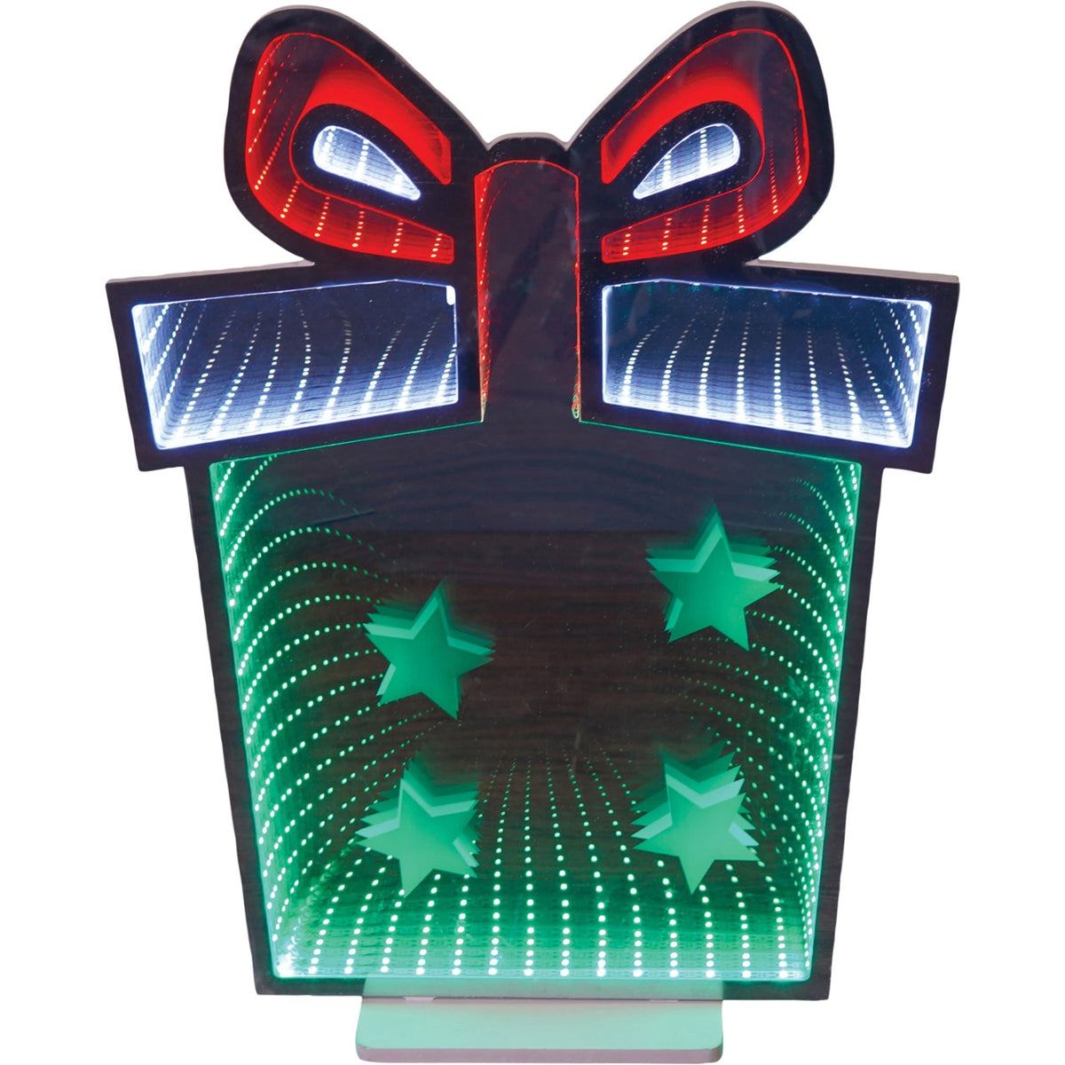 Xmas Haus Giftbox LED Infinity Christmas Decoration – 136 LEDs, 56cm High, Indoor Festive Light_Indoor Christmas Decorations