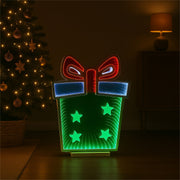 Xmas Haus Giftbox LED Infinity Christmas Decoration – 136 LEDs, 56cm High, Indoor Festive Light_Indoor Christmas Decorations