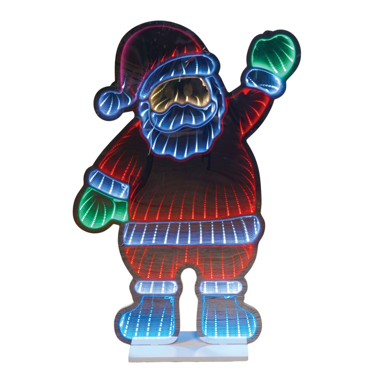 Xmas Haus LED Infinity Indoor Christmas Decoration - Waving Santa_Indoor Christmas Decorations