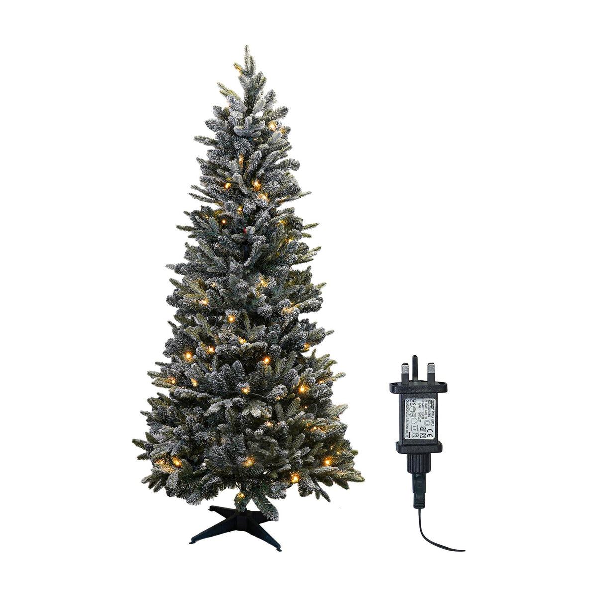 Winter Wonderland Snow Flocked Pine Pop-Up Christmas Tree – Pre-Lit with Warm White LEDs for Effortless Indoor Festive Décor_Artificial Christmas Trees
