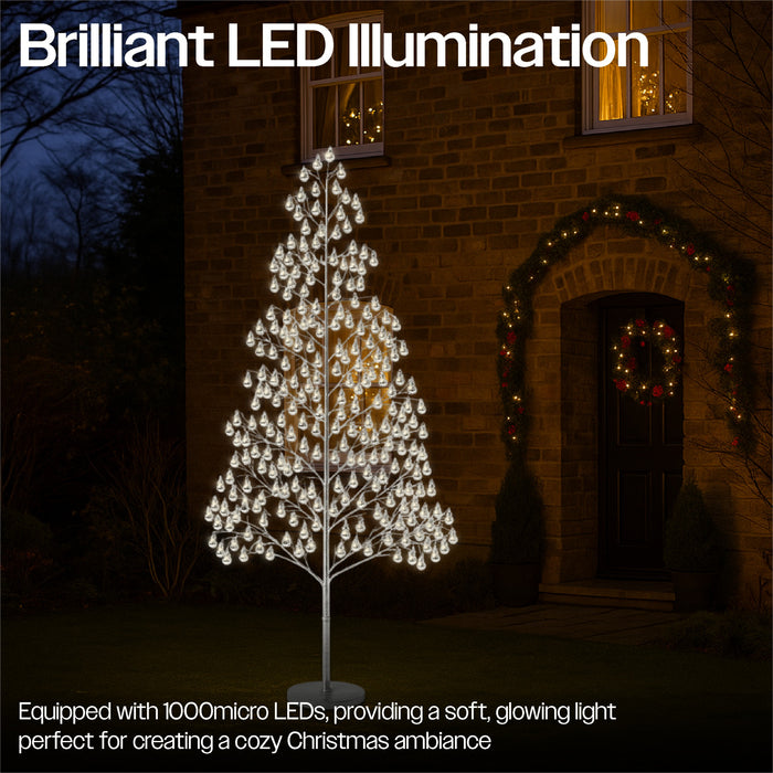 Xmas Haus Indoor/Outdoor Silver Copper Wire Christmas Tree Silver Balls