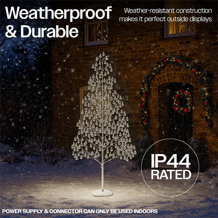 Xmas Haus Indoor/Outdoor Silver Copper Wire Christmas Tree Silver Balls