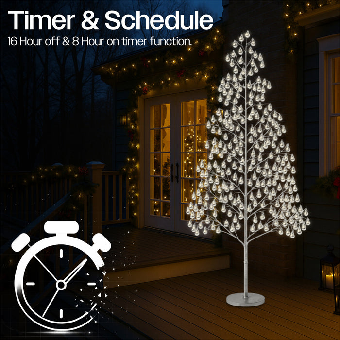 Xmas Haus Indoor/Outdoor Silver Copper Wire Christmas Tree Silver Balls