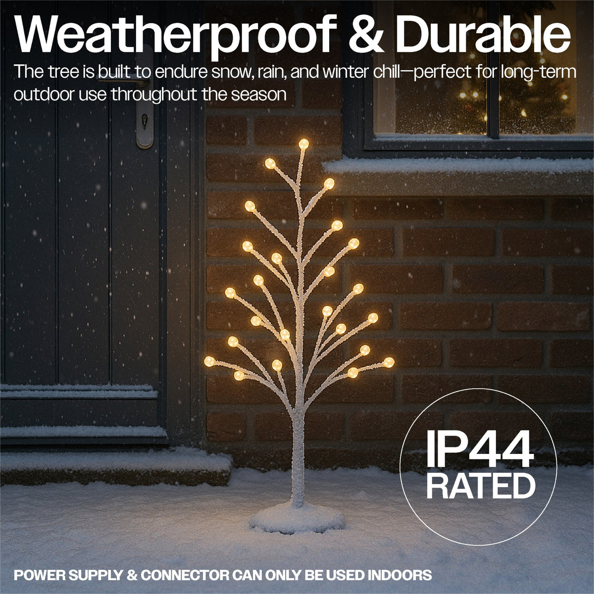 Xmas Haus Pre-Lit Birch-Style LED Tree – 60cm–1.8m, 48–200 LEDs, 8 White Light Modes, Indoor & Outdoor Festive Decoration_Artificial Christmas Trees