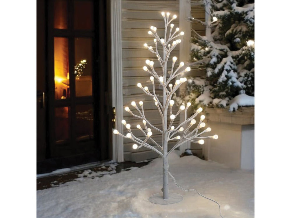 Xmas Haus Pre - Lit Birch - Style Tree with Warm White and White Ball Diffuser LEDs & 8 Lighting Modes Available in 5 Sizes_Artificial Christmas Trees