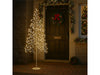 Xmas Haus Pre - Lit Birch - Style Tree with Warm White and White Ball Diffuser LEDs & 8 Lighting Modes Available in 5 Sizes_Artificial Christmas Trees