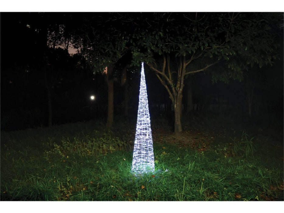 Xmas Haus Cone - Shaped Tree Silver w/ White LEDS_Artificial Christmas Trees