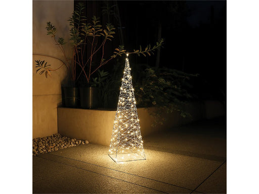 Xmas Haus Pyramid - Shaped Tree - Black Frame w/ White LEDS_Artificial Christmas Trees