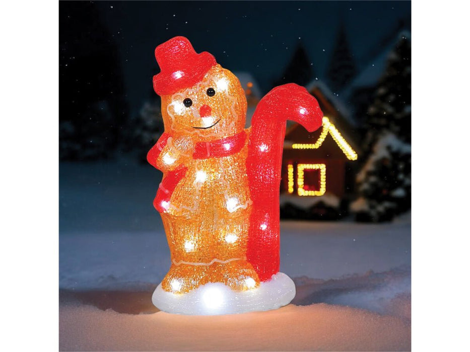 Xmas Haus Christmas Acrylic Gingerbread Man or Lady - 30CM - 30 Warm White LEDS_Christmas Figure