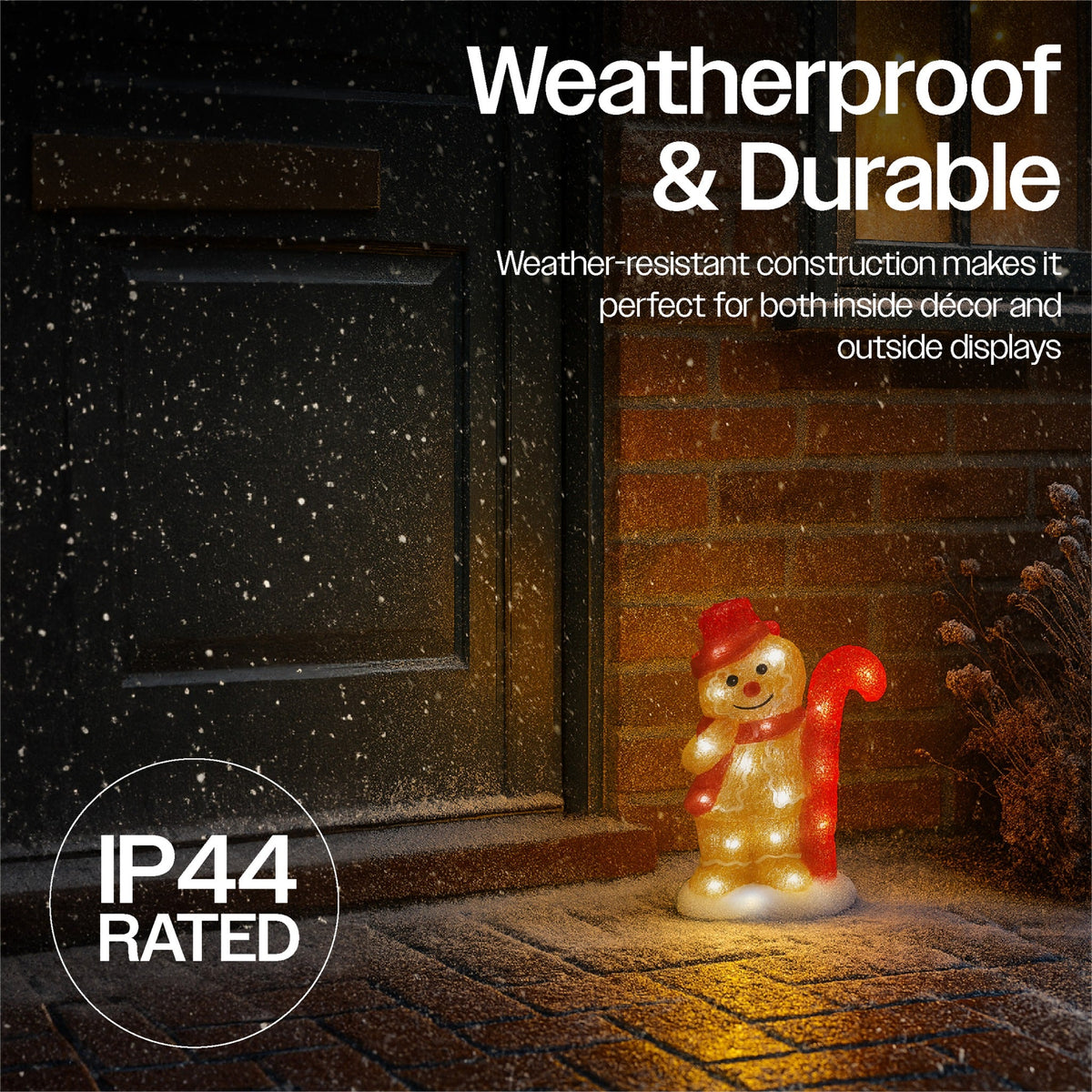 Xmas Haus Christmas Acrylic Gingerbread Man or Lady – 30cm High with 30 Warm White LEDs, Festive indoor or Outdoor Decoration_Christmas Figure