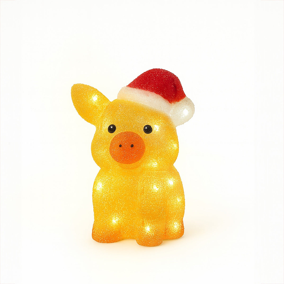 Xmas Haus Christmas Acrylic Pig – 27cm High with 30 Warm White LEDs, Festive Indoor or Outdoor Decoration_Christmas Figure
