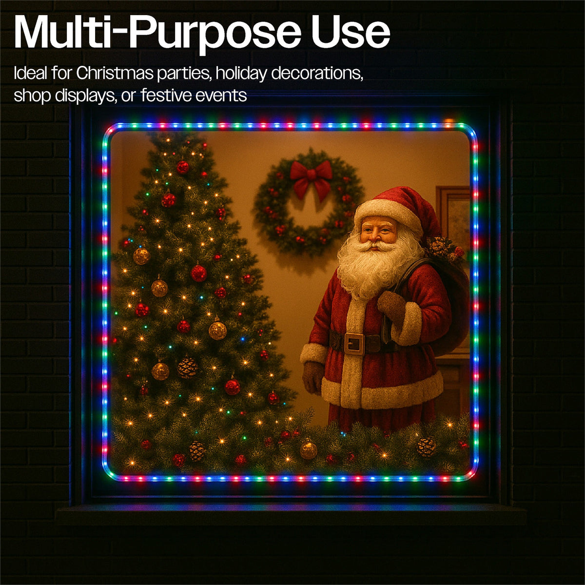 Xmas Haus 10M Multi-Colour Festive Christmas Rope Light Battery Operated_Christmas Lights