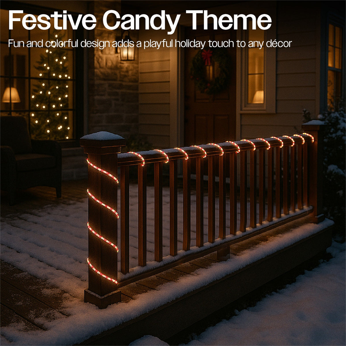 Xmas Haus 10M Festive Christmas Candy Tube Light_Christmas Lights