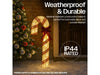 Xmas Haus Christmas Outdoor Fabric Candy Cane Light - Warm White LEDS - 2 Sizes Available_Christmas Figure