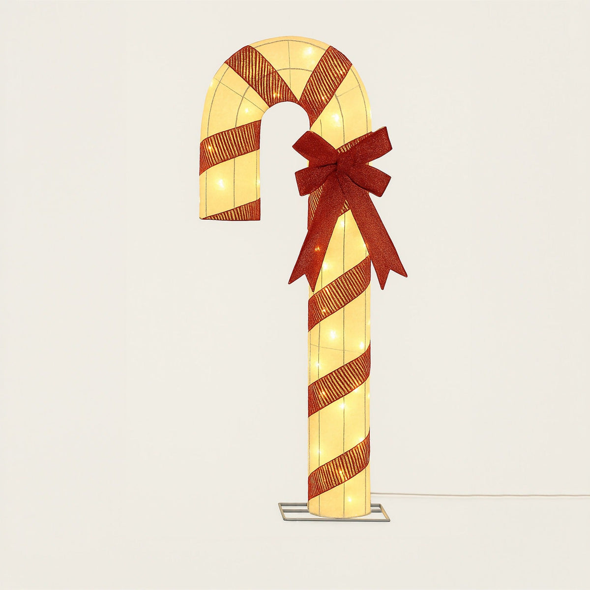 Xmas Haus Outdoor Fabric Candy Cane Light – Warm White LEDs, Available in 2 Sizes for Festive Decoration_Christmas Figure