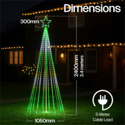 Xmas Haus Cone Tree RGB – 2.4m with 18 Strings & 804 LEDs, App Controlled for Vibrant Festive Display_Artificial Christmas Trees