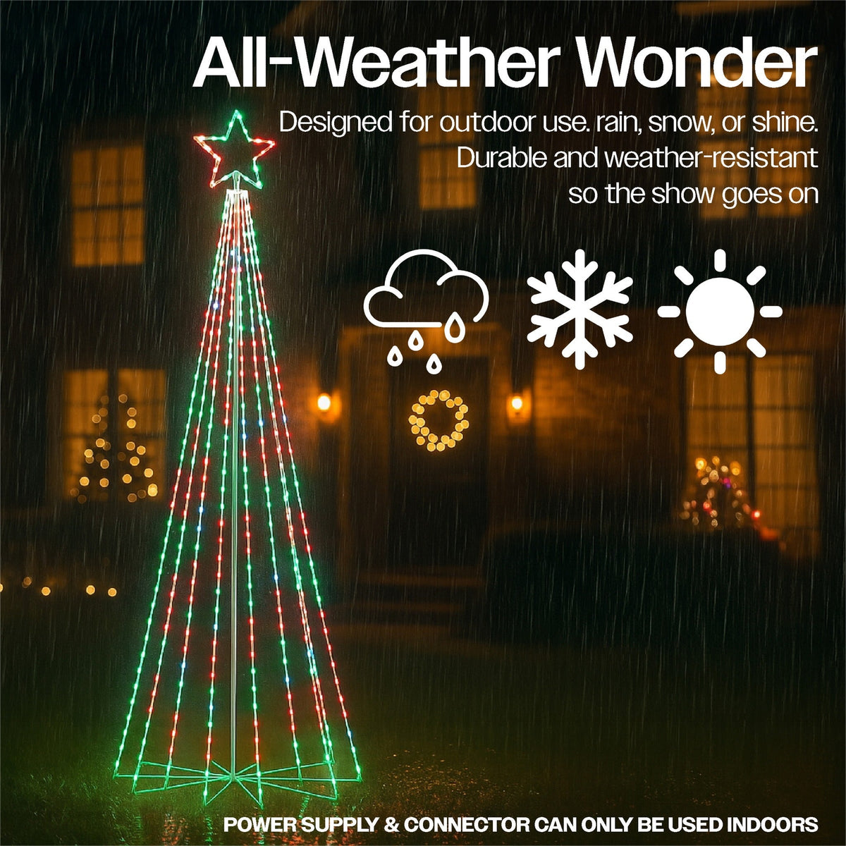 Xmas Haus Cone Tree RGB – 2.4m with 18 Strings & 804 LEDs, App Controlled for Vibrant Festive Display_Artificial Christmas Trees