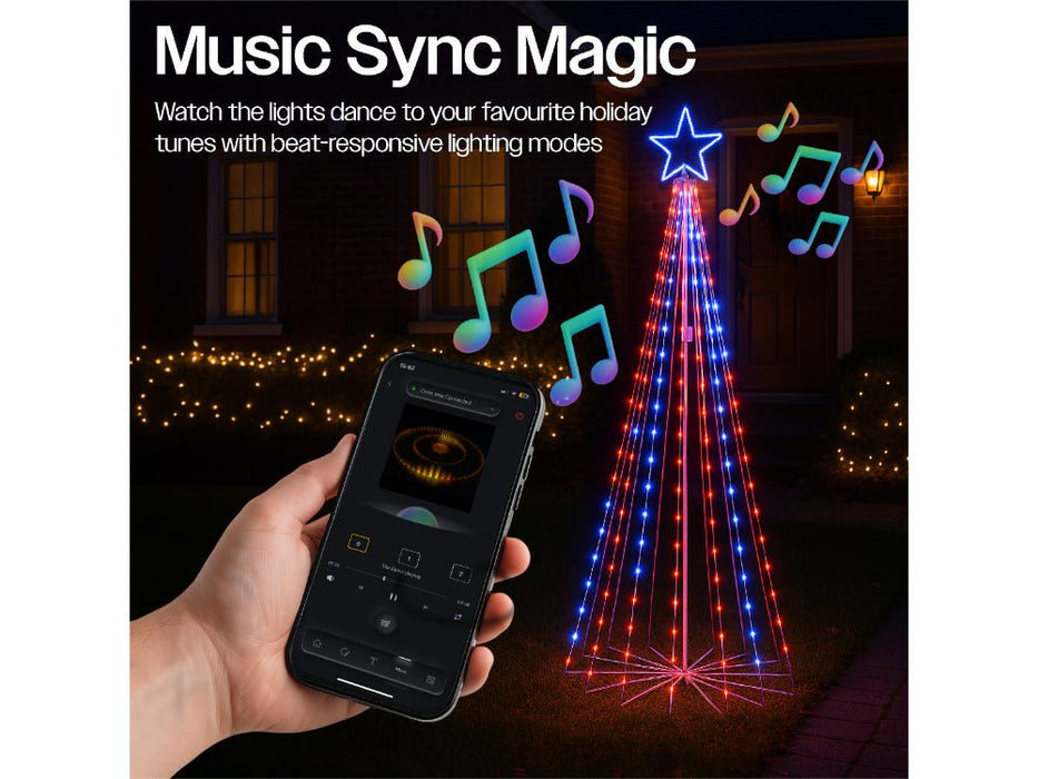 Xmas Haus Cone Tree RGB APP Control 2.4 M - 18 Strings - 804 LEDS_Artificial Christmas Trees
